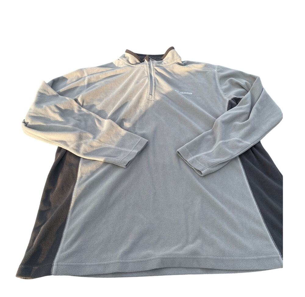 Men's Columbia Fleece Quarter Zip - Brown/Tan - Size XXL